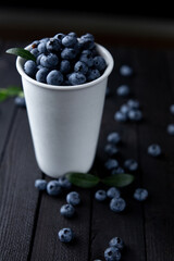 Fresh blueberry background, blueberries with space for text. Vegetarian concept. Berry textures. healthy eating