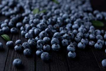 Fresh blueberry background, blueberries with space for text. Vegetarian concept. Berry textures. healthy eating