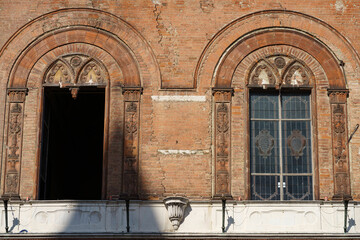 Palazzo del Comune, medieval palace in Cremona, Italy - obrazy, fototapety, plakaty