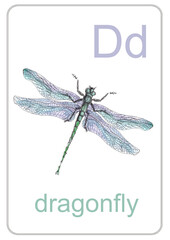 Animals icons vintage style collection ABC  watercolor illustration flashcard