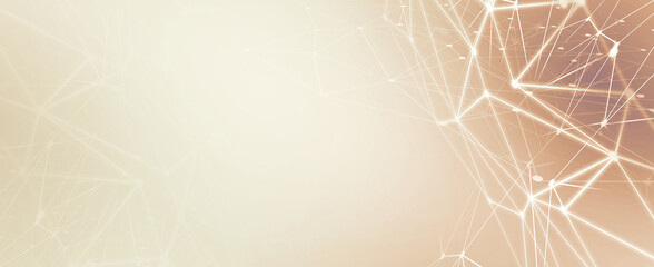Panoramic abstract dot and triangle connection background., The world is connect and smaller concept, Digital futuristic Earth minimalism background