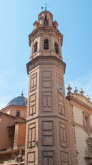 Fototapeta na wymiar Picturesque tower of a church in Valencia