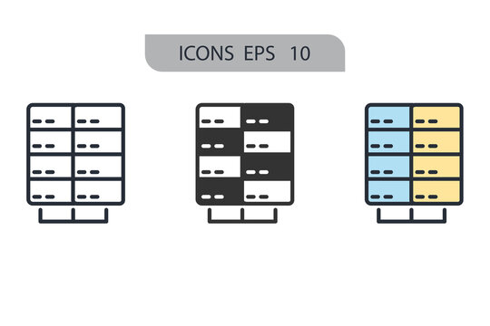 data center icons  symbol vector elements for infographic web