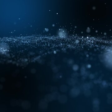 Square video, Abstract dark blue digital particle wave and light background ,animation cyber or technology background.
