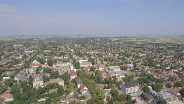 Aerial View Of A Small Town