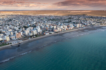 Puerto Madryn City, entrance portal to the Peninsula Valdes natural reserve, World Heritage Site,...
