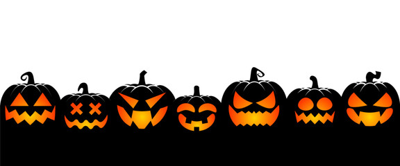 Halloween pumpkin silhouette isolated on a white background. Vector illustration