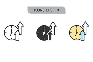 Uptime icons  symbol vector elements for infographic web - obrazy, fototapety, plakaty
