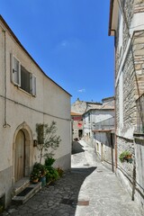 A small street between the old houses of Zungoli, one of the most beautiful villages in Italy.