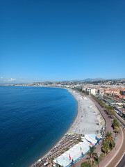 Fototapeta na wymiar vue de la plage et de la ville de Nice