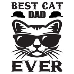 Best cat dad ever t-shirt design
