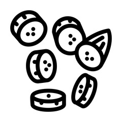 slices banana line icon vector. slices banana sign. isolated contour symbol black illustration