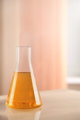 Beaker in the chemistry lab and clinical research equipment concept