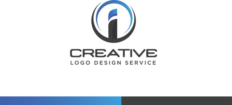 Letter i logo design vector illustration