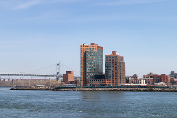 Fototapeta premium Skyline of Halletts Point along the East River in Astoria Queens New York