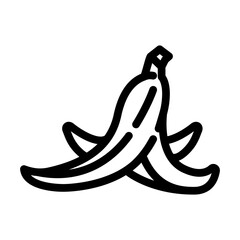 banana peel slippery line icon vector. banana peel slippery sign. isolated contour symbol black illustration