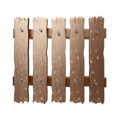 Isolated wooden 3d fence for composition