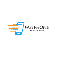 Rectangular fast phone technology logo template idea