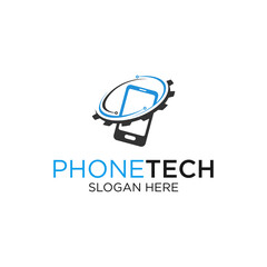 Rectangular cell phone technology logo template idea