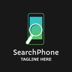 Modern mobile phone search logo design creative idea