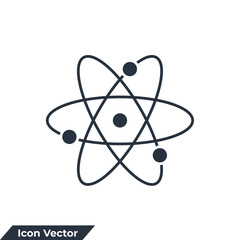 physics icon logo vector illustration. quantum atom symbol template for graphic and web design collection