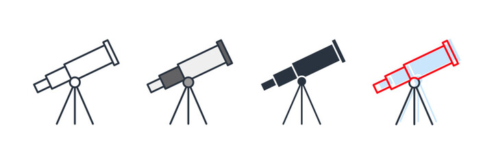 astronomy icon logo vector illustration. telescope symbol template for graphic and web design collection