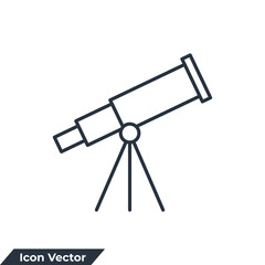 astronomy icon logo vector illustration. telescope symbol template for graphic and web design collection