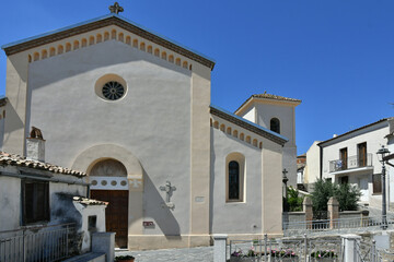Fototapeta premium The facade of the small church of Zungoli, one of the most beautiful villages in Italy.