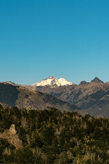 lake, waterfall, mountains, river, plants, pine trees