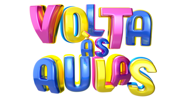 Selo 3d isolado em português volta às aulas