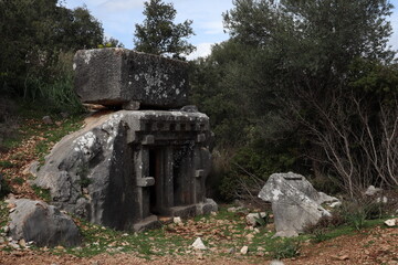 Xanthos  Ksantos an ancient city ant the capital of Lycia. Ruins and an amphitheater between Fethiye and Kas in Turkey.