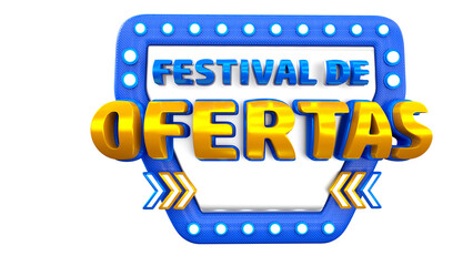 Selo 3d isolado festival de ofertas
