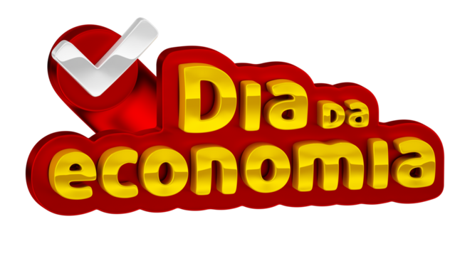 selo 3d em português para varejo dia da economia
