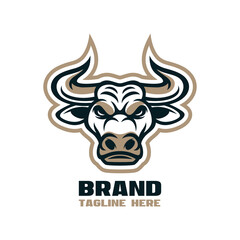 Modern mascot head bull logo. Vector illustration