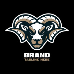 Modern mascot head goat logo. Vector illustration