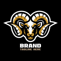 Modern ram head mascot logo. Vector illustration