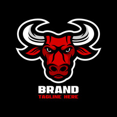 Modern mascot head bull logo. Vector illustration