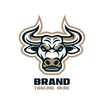Modern mascot head bull logo. Vector illustration