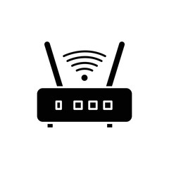 Wireless icon, access point. Icon related to electronic, technology. Solid icon style, glyph. Simple design editable