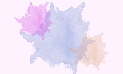 peach background with blue, purple and brown brush