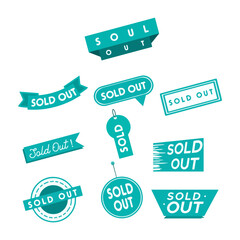 Logo Emblem Badge Stamp for business Shop logo design vector sold out