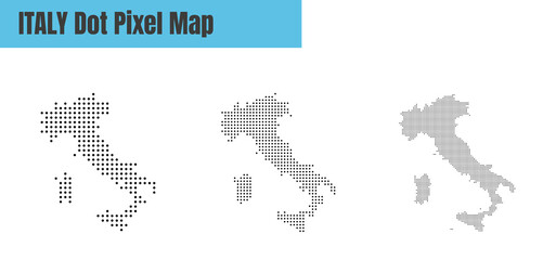 Abstract Italy Map with Dot Pixel Spot Modern Concept Design Isolated on White Background Vector illustration.