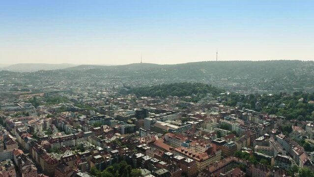 Aerial Stuttgart, flight about the city 3