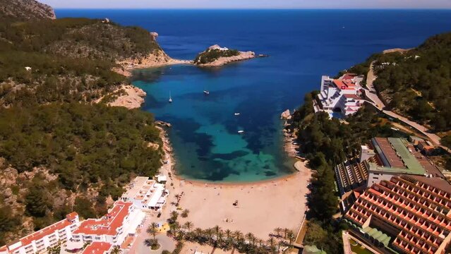 Puerto de San Miguel beach in Ibiza, Spain