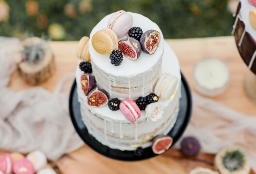 Top View Of Two Tier Cake