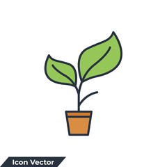 organic icon logo vector illustration. plant symbol template for graphic and web design collection