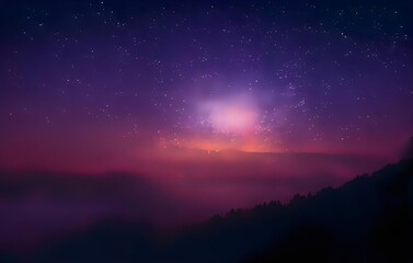 Obraz na płótnie Canvas Milky Way galaxy, on high mountain Long exposure photograph, with grain. Image contain certain grain or noise and soft focus.
