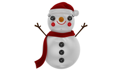 Christmas isolated 3d snowball character