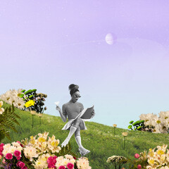 Contemporary art collage. Inspiration, idea, trendy urban magazine style, fashion and creativity....