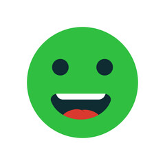 Emotion rating feedback - excellent. Rating satisfaction. User experience feedback. Green mood smiley emoticon. Positive concept. Vector illustration